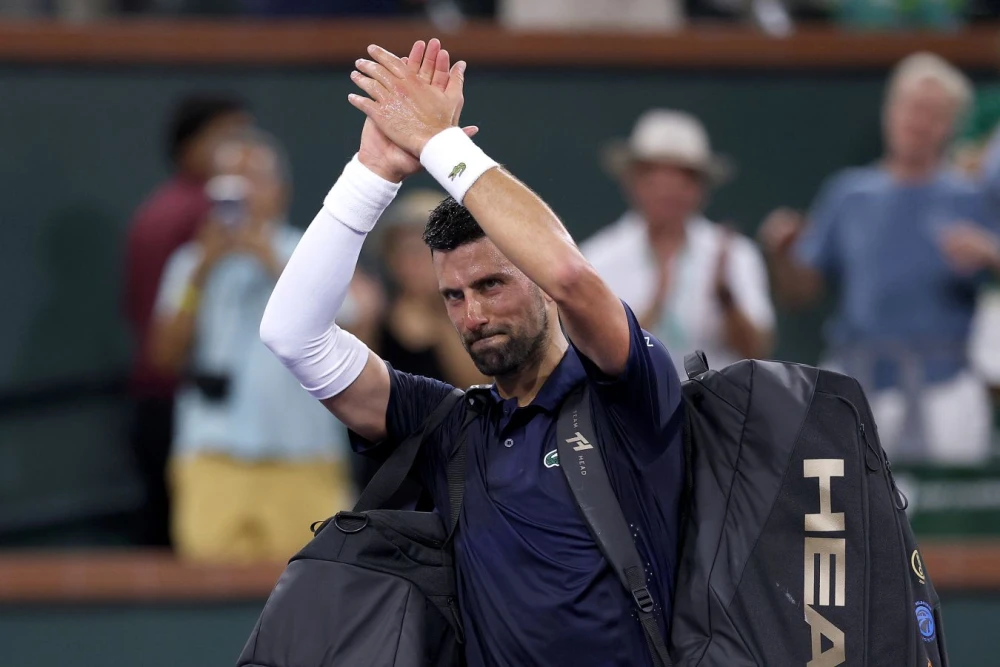 Напряженный момент теннисного матча на турнире Индиан-Уэллс 2026