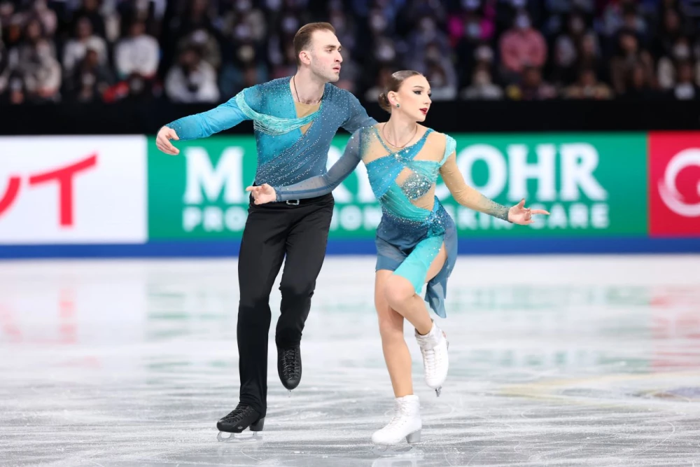 Анастасия Метёлкина и Лука Берулава на чемпионате Европы 2026