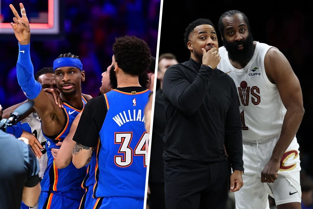 Игроки НБА на баскетбольной площадке во время напряженного матча, демонстрирующие мастерство и борьбу за победу