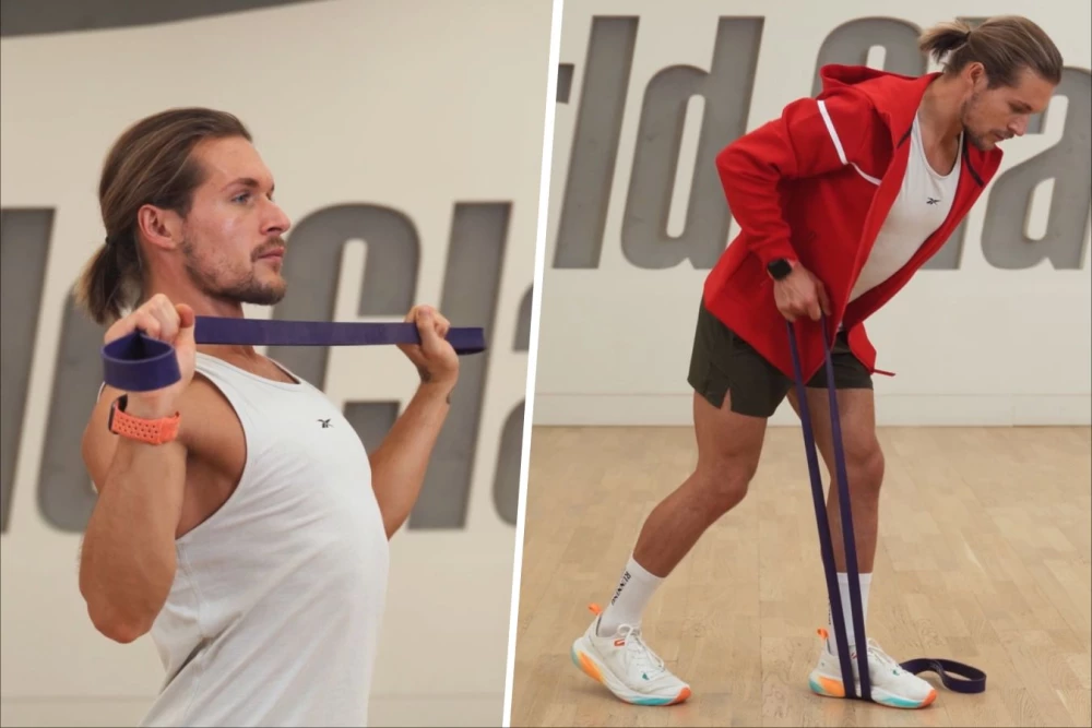 Тренировка с фитнес-резинкой для спины